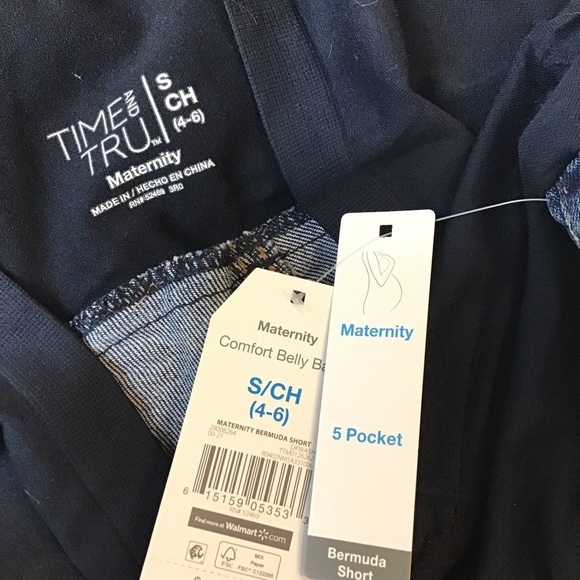 Maternity Time and Tru Distressed Bermuda Shorts with Full Panel - Picture 9 of 10